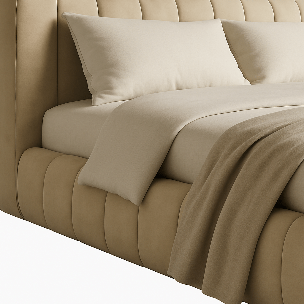 SENDER | מיטה נורדית מרופדת בבד קטיפתי - KUALA