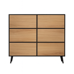 VASIL | קומודה מעץ ומתכת, עם 6 מגירות