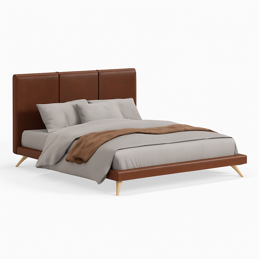 DRAMA | מיטה מרופדת בבד דמוי-עור ובעיצוב נורדי