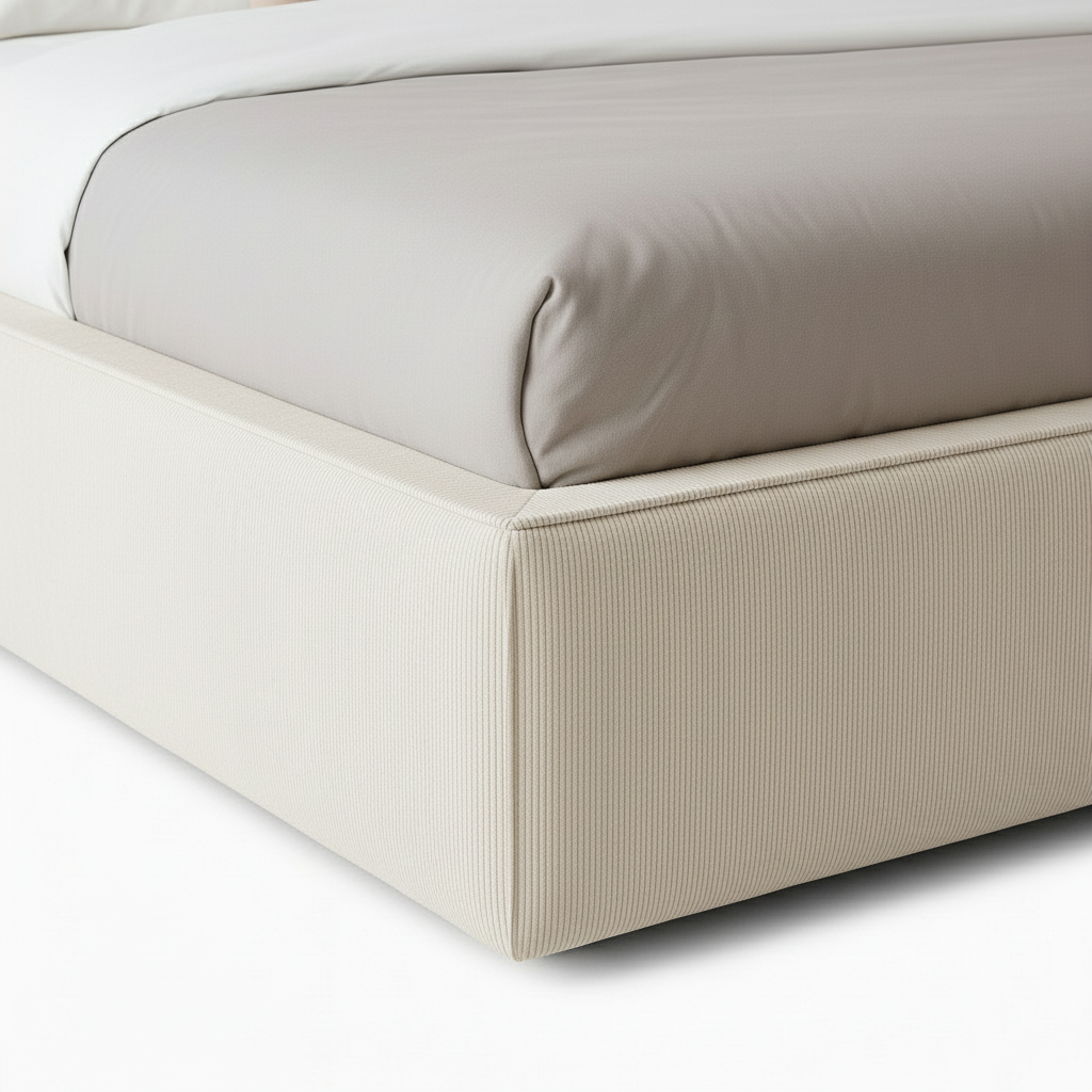 PUFFY | מיטת פוף מרופדת בבד קורדרוי דק