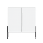 VIEIRA | שידת אחסון מעץ ומתכת, עם מדפים סגורים