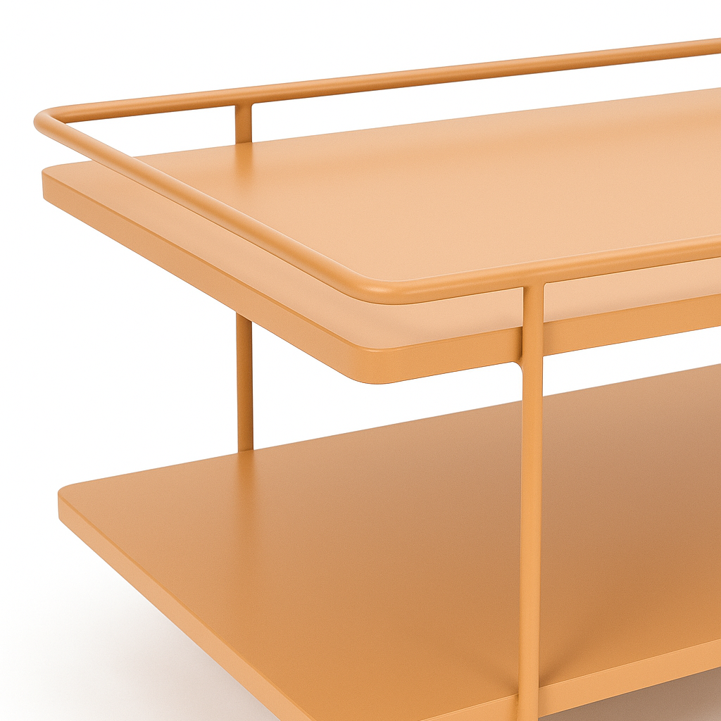 DEROM | שולחן סלון מלבני ממתכת ועץ, 110/55 ס"מ