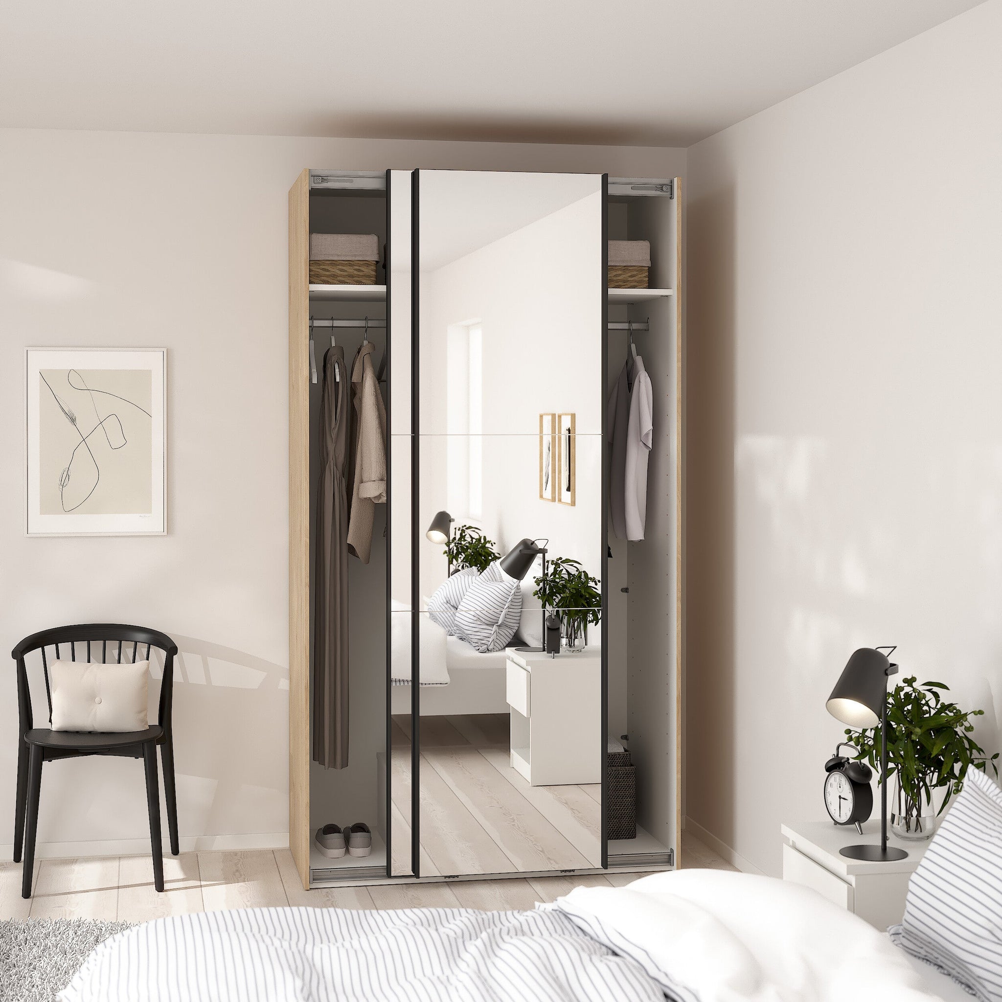 IVARM | ארון דלתות הזזה בחיפוי מלמין ומראות - KUALA