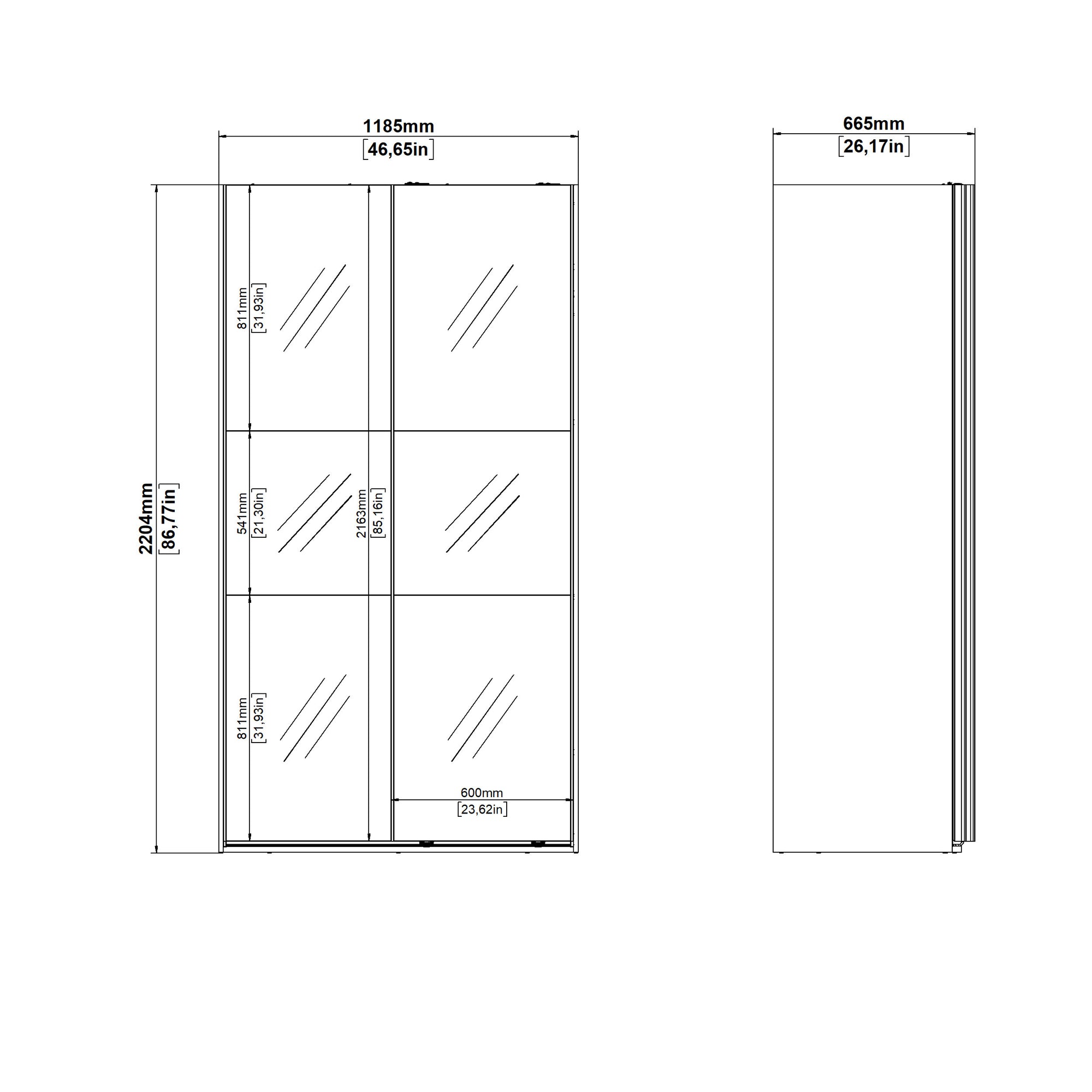 IVARM | ארון דלתות הזזה בחיפוי מלמין ומראות - KUALA