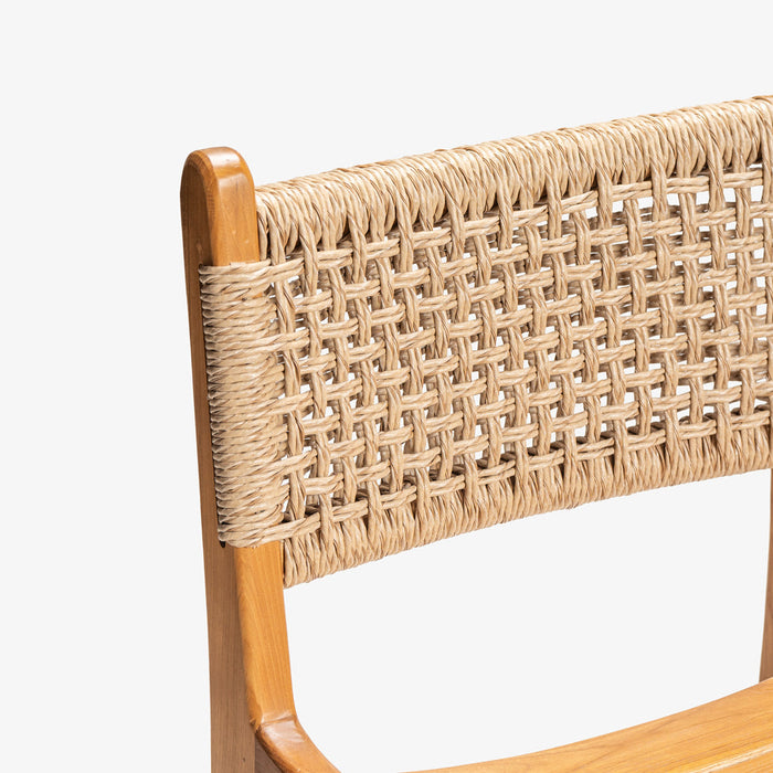 KELL | כיסא בר בשילוב ראטן בגוון טבעי
