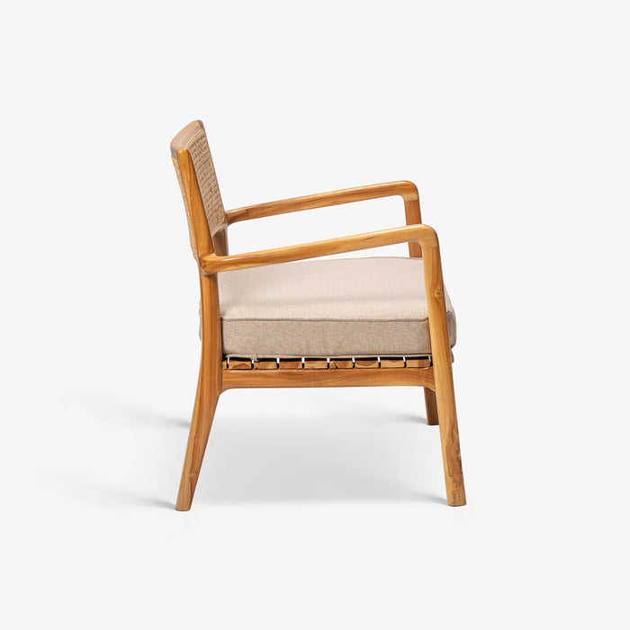 ARIF | כורסא בסגנון בוהו שיק מעץ מלא בשילוב ראטן
