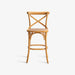 תמונה מזווית מספר 2 של המוצר RICCI | כיסא בר מעץ אלון ממוחזר בשילוב ראטן בגוון טבעי