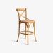 תמונה מזווית מספר 1 של המוצר RICCI | כיסא בר מעץ אלון ממוחזר בשילוב ראטן בגוון טבעי