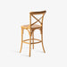 תמונה מזווית מספר 4 של המוצר RICCI | כיסא בר מעץ אלון ממוחזר בשילוב ראטן בגוון טבעי