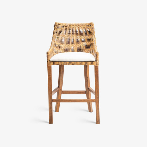 מעבר לעמוד מוצר Jacinta Bar Stool | כיסא בר כפרי ומרווח בשילוב ראטן טבעי