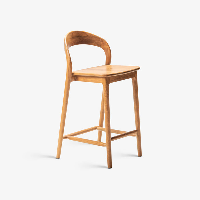 RACA | כיסא בר מעוצב בסגנון איטלקי מעץ טיק מלא