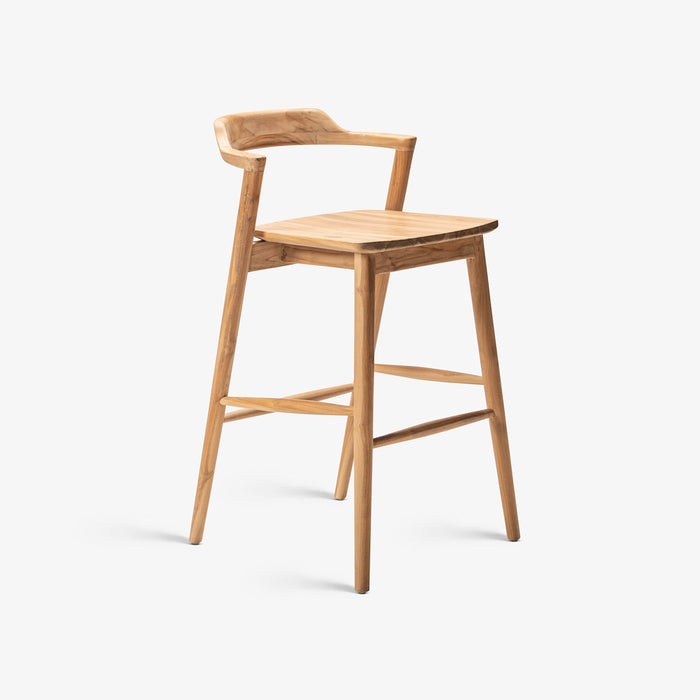CELIA | כיסא בר מעוצב מעץ טיק מלא