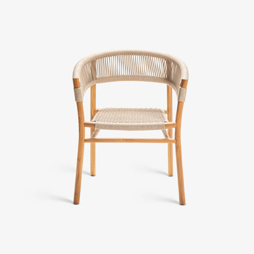 מעבר לעמוד מוצר LUMIN | כיסא כפרי מעץ טיק בשילוב אריגת חבלים