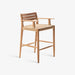 תמונה מזווית מספר 1 של המוצר Conceicao Bar Stool | כיסא בר כפרי מעץ בשילוב ראטן בגוון טבעי בהיר