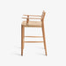 תמונה מזווית מספר 3 של המוצר CONCEICAO BAR STOOL | כיסא בר כפרי מעץ בשילוב ראטן בגוון טבעי בהיר
