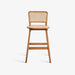 תמונה מזווית מספר 2 של המוצר Forli | כיסא בר מעוצב מעץ טיק בשילוב ראטן