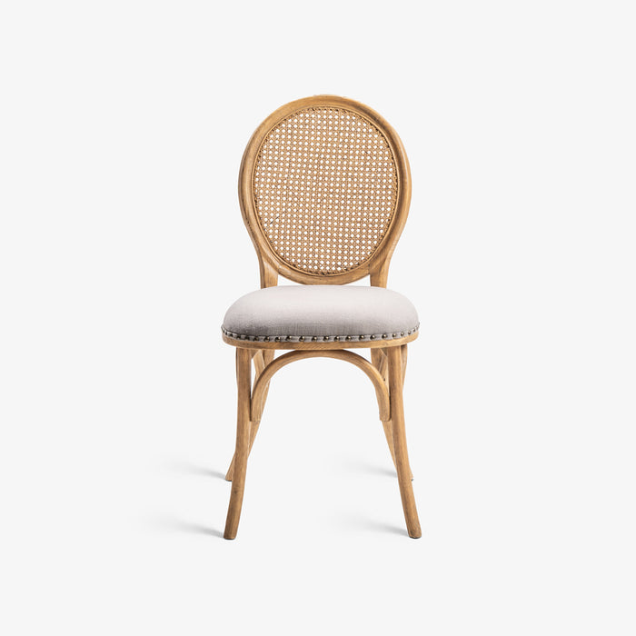 ROSH | כיסא מעץ טיק בשילוב ראטן בגוון כהה