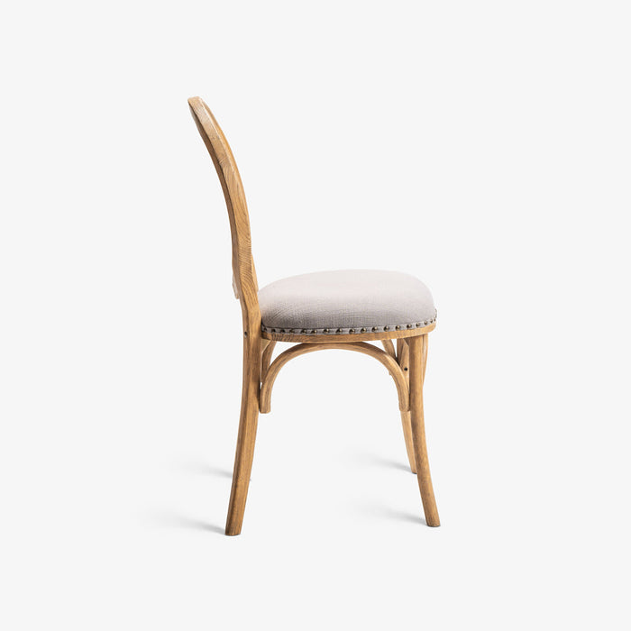 ROSH | כיסא מעץ טיק בשילוב ראטן בגוון כהה