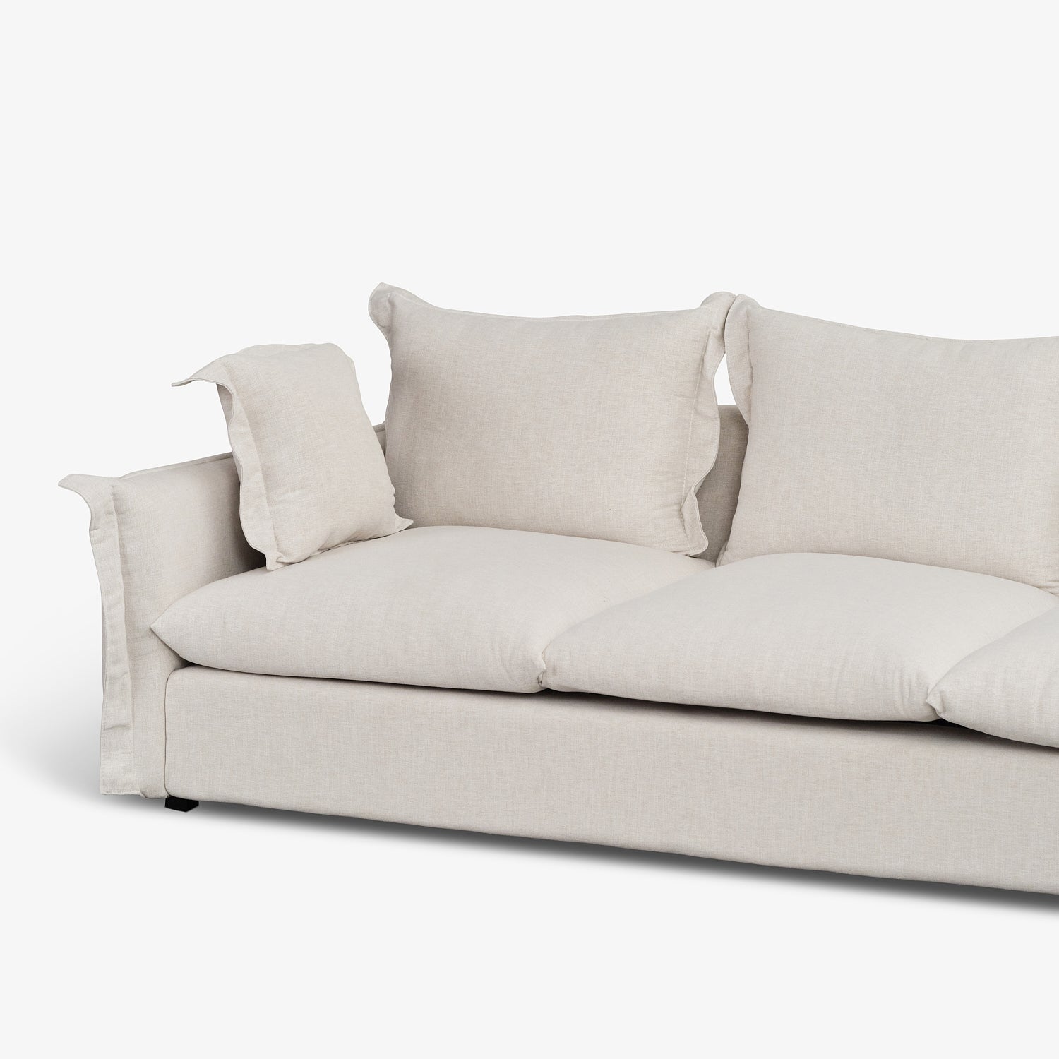 DALASIM | ספה מודרנית מרופדת בבד פשתן רך, וברוחב 260 ס"מ