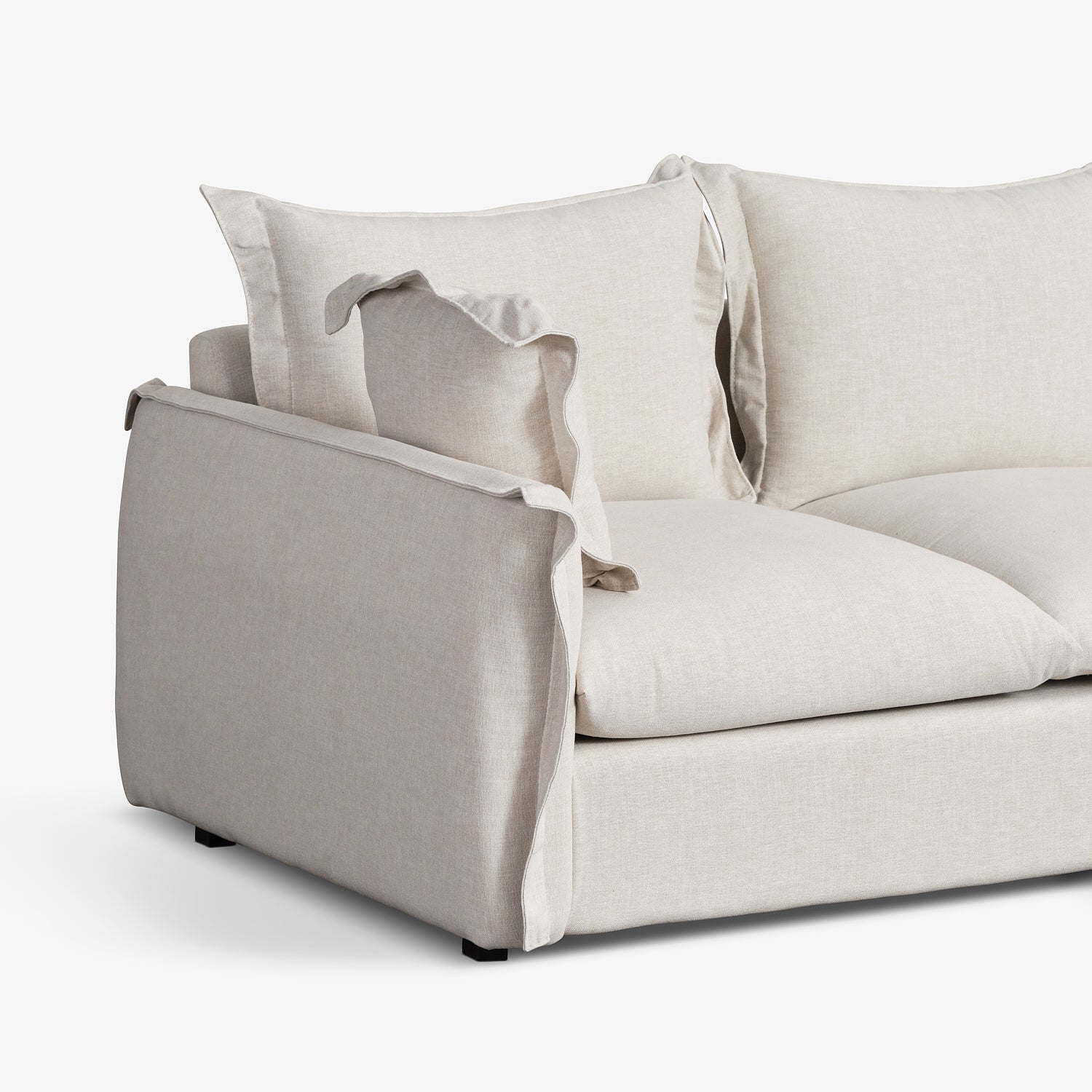 DALASIM | ספה מודרנית מרופדת בבד פשתן רך, וברוחב 260 ס"מ