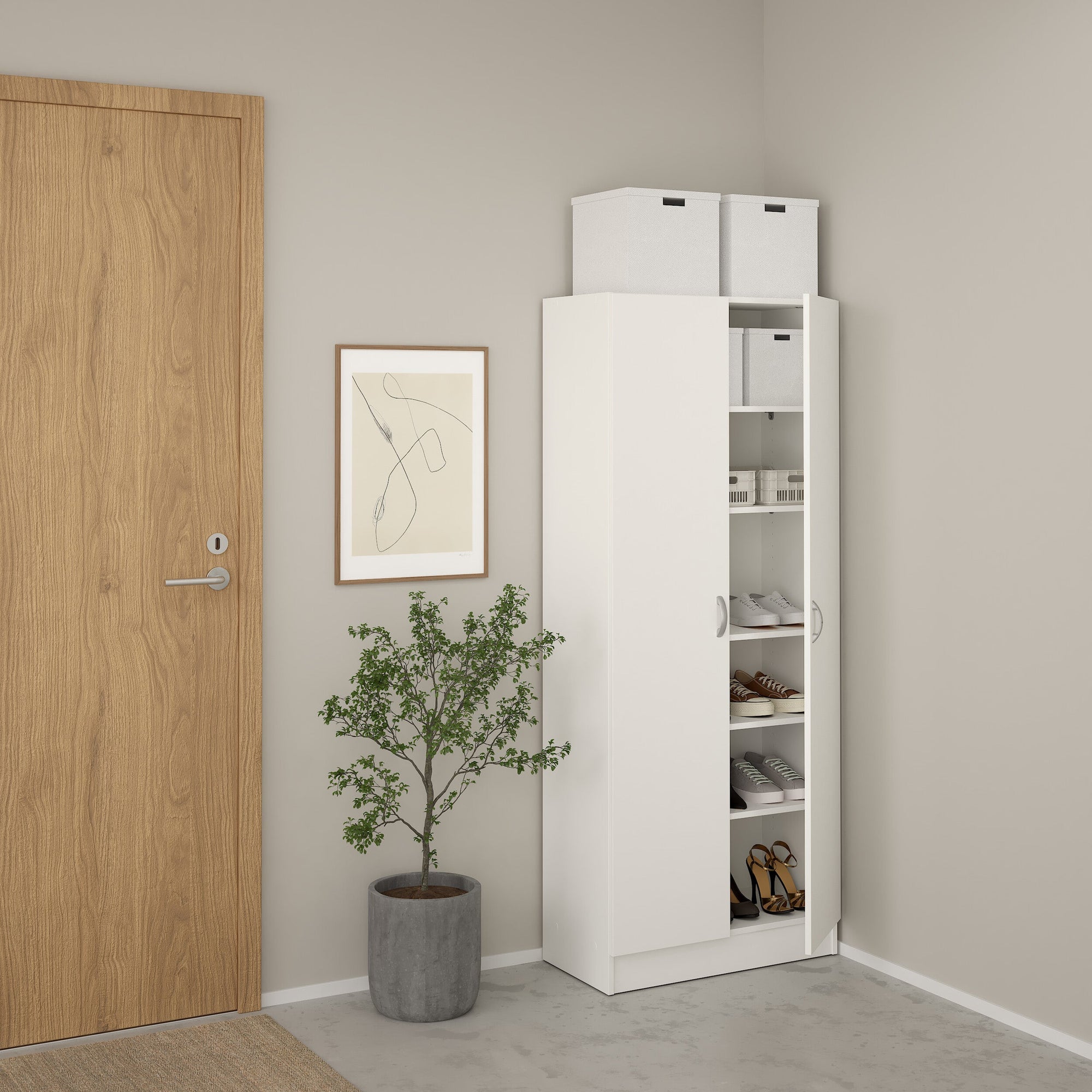 PALSOL | ארון נעליים עם 2 דלתות בחיפוי מלמין