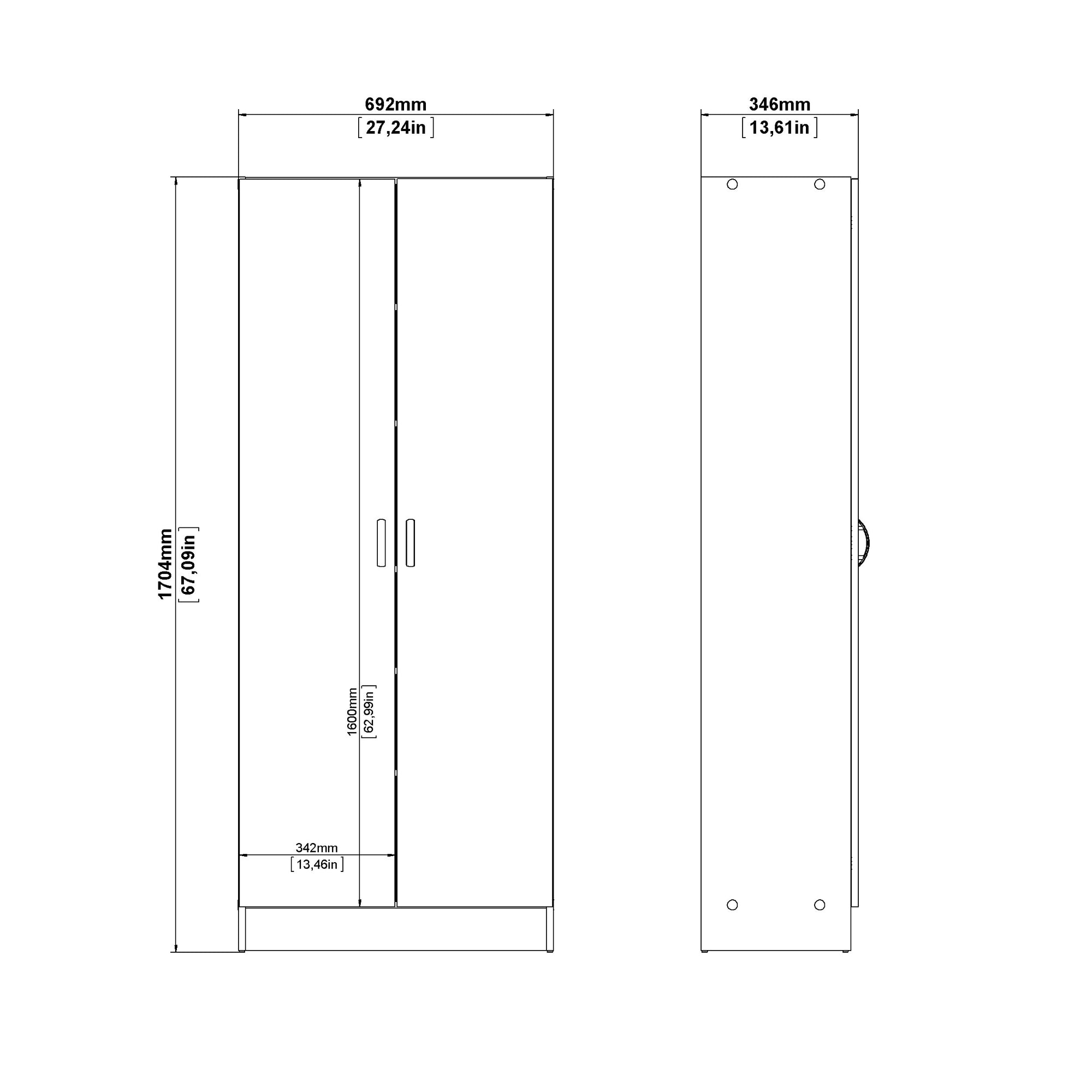 PALSOL | ארון נעליים עם 2 דלתות בחיפוי מלמין