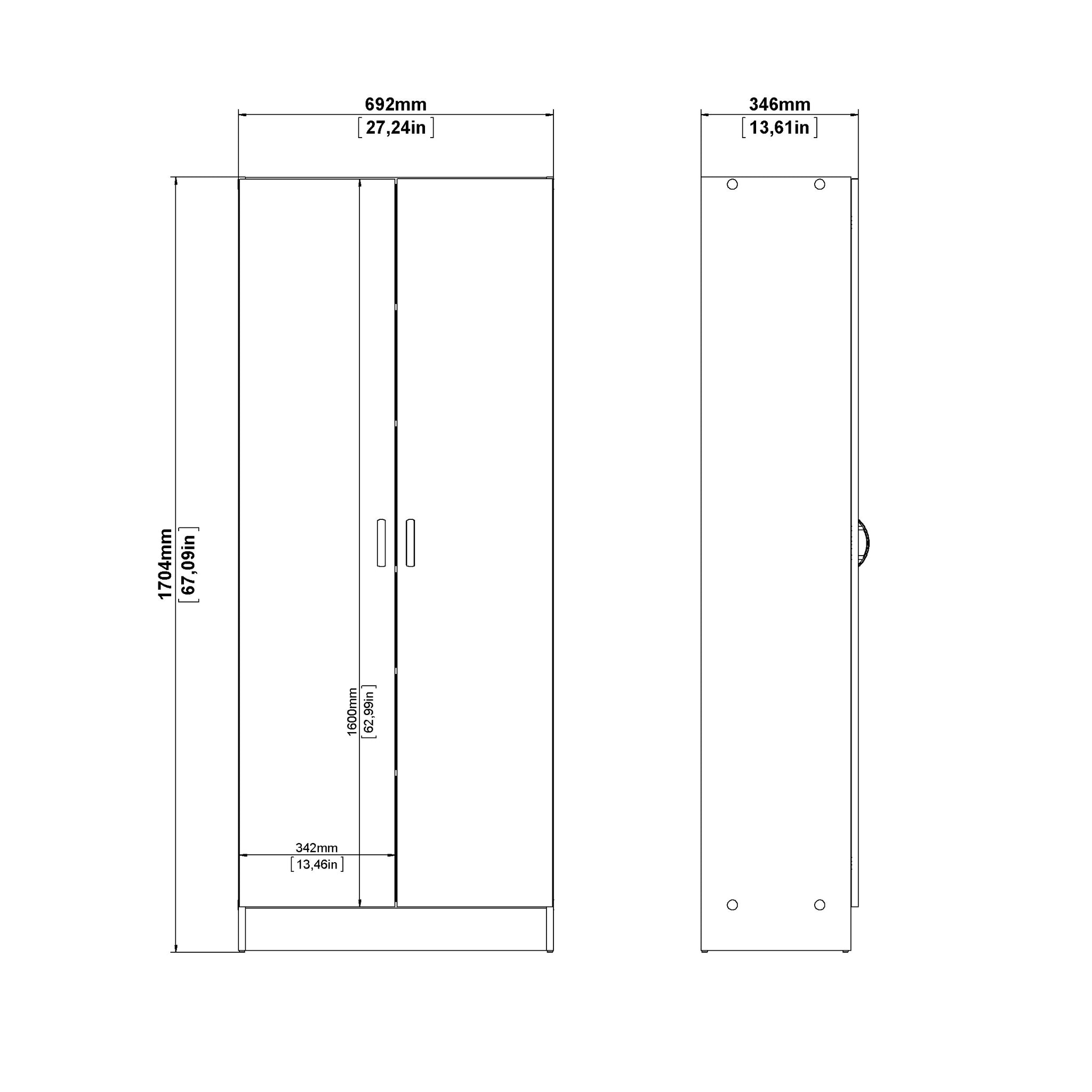 PALSOL | ארון נעליים עם 2 דלתות בחיפוי מלמין