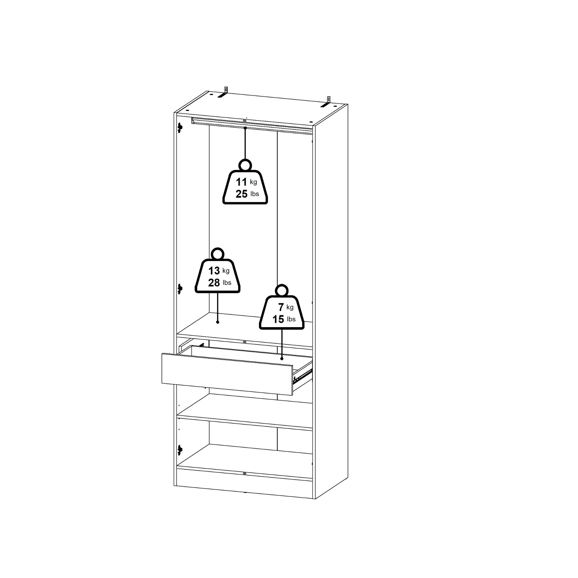 TORGMA | ארון פתיחה עם 2 דלתות בחיפוי מלמין