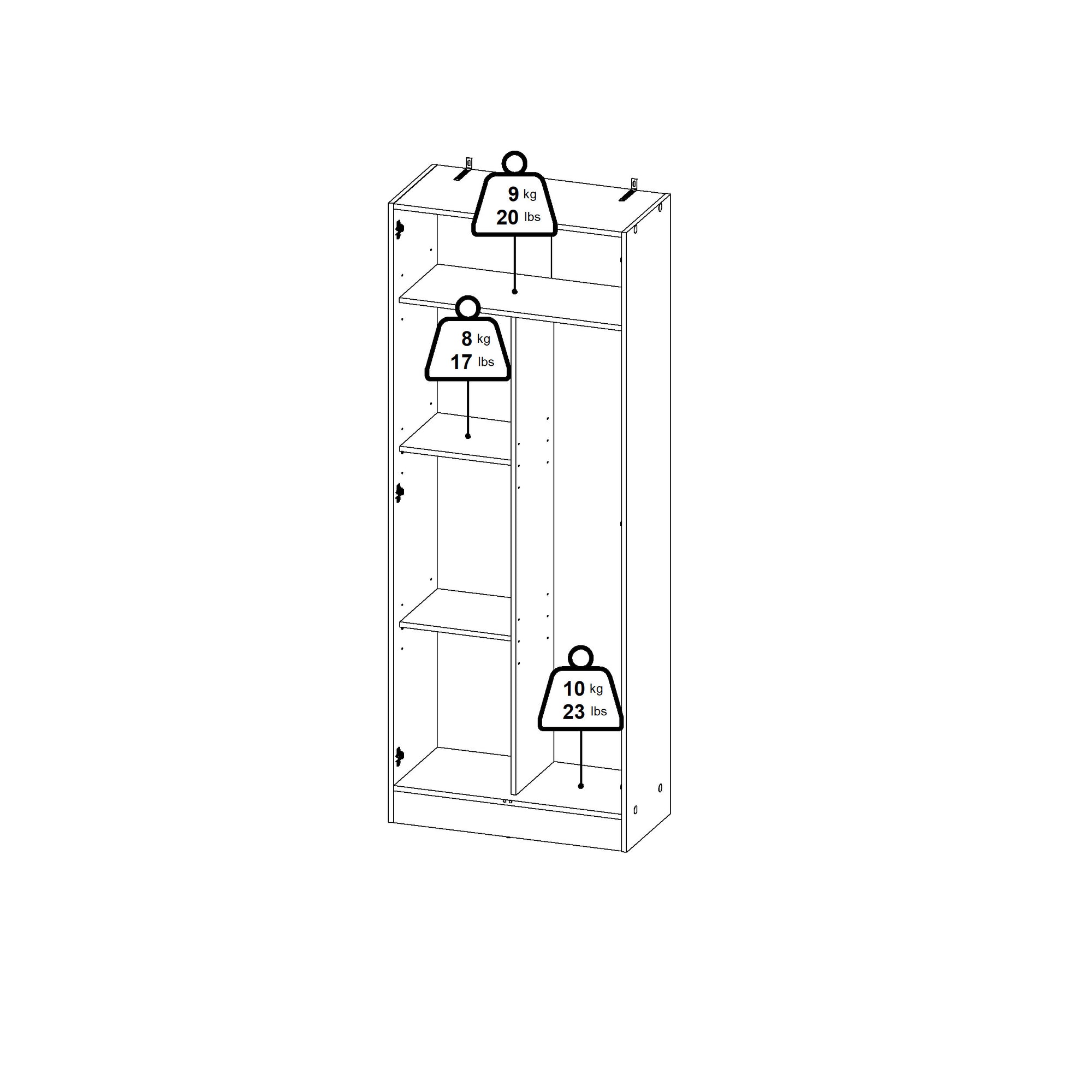 BLOMOR | ארון שירות עם 2 דלתות בחיפוי מלמין