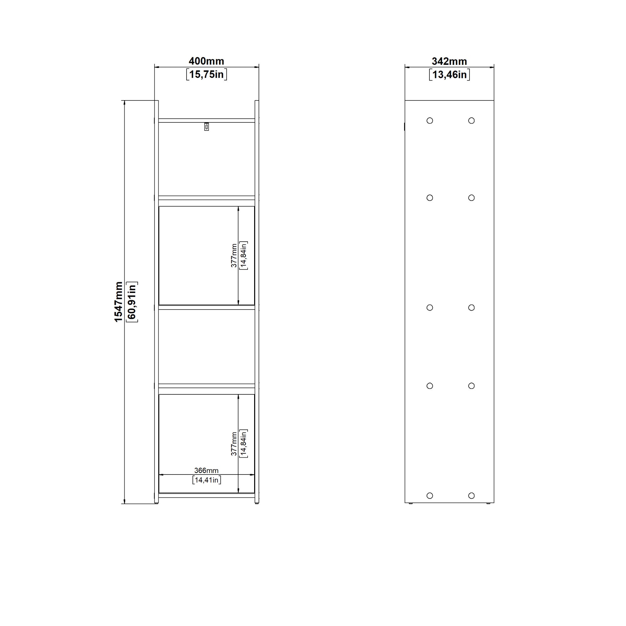 ISLE | יחידת מדפים עם 2 דלתות ו-2 מדפים פתוחים - KUALA