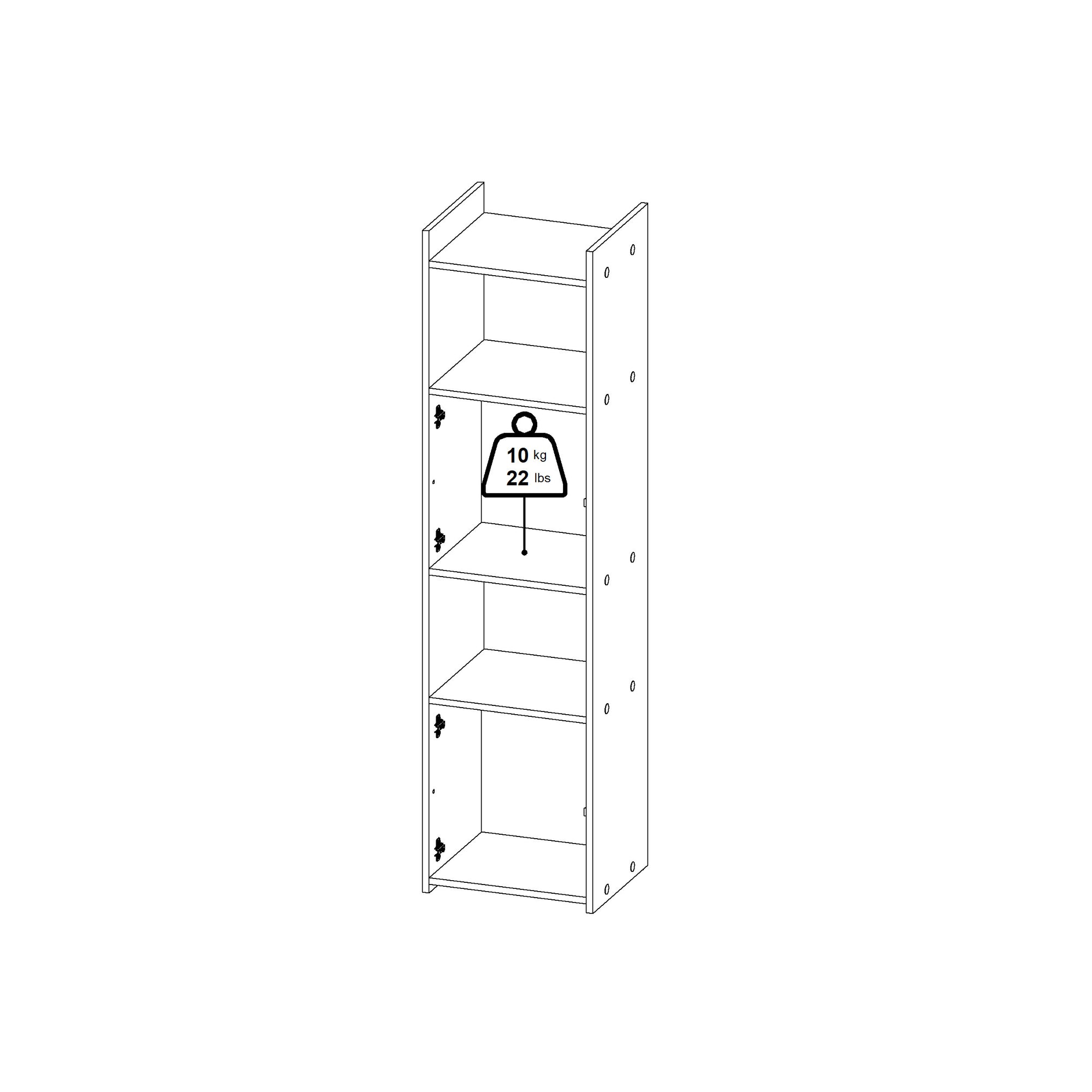 ISLE | יחידת מדפים עם 2 דלתות ו-2 מדפים פתוחים - KUALA