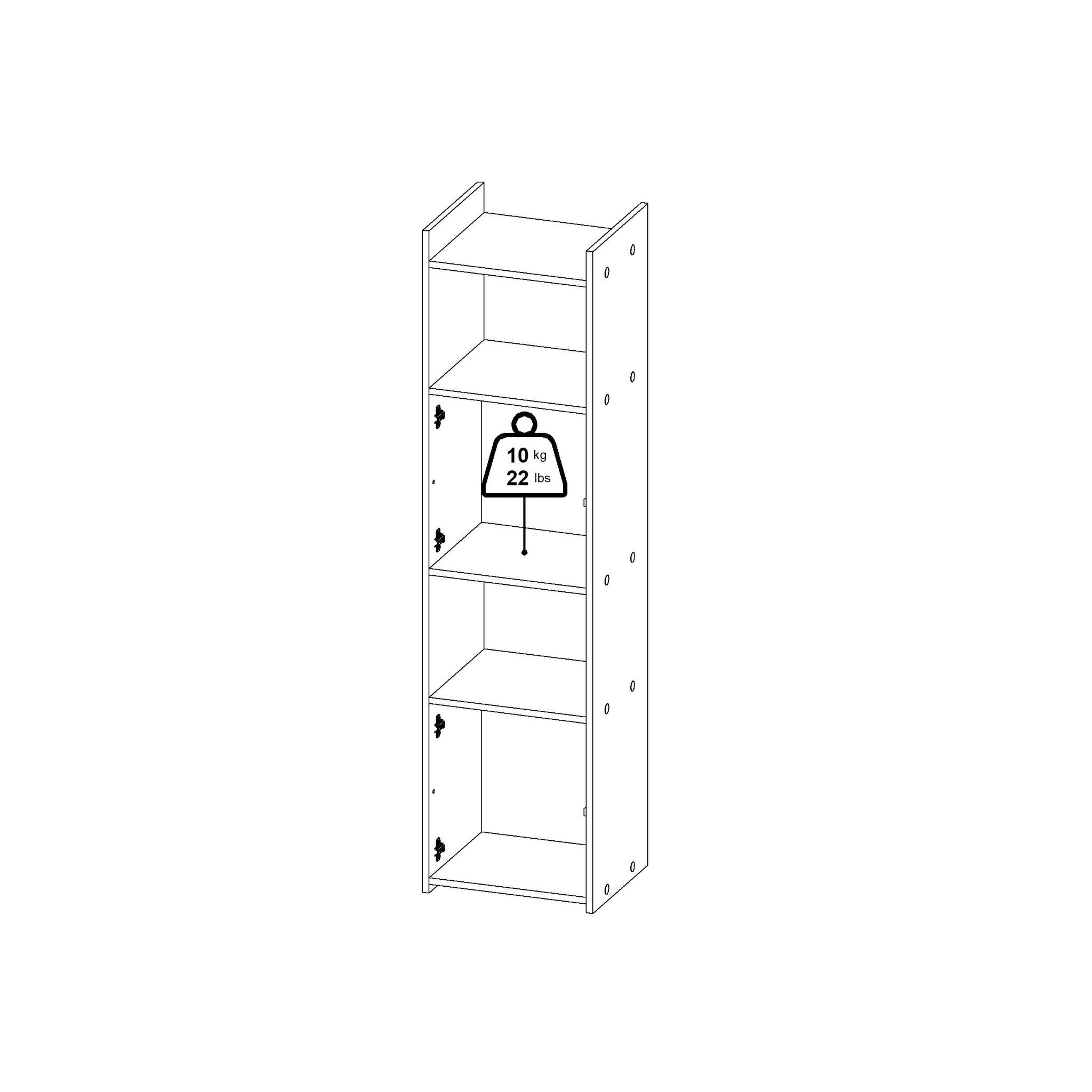 ISLE | יחידת מדפים עם 2 דלתות ו-2 מדפים פתוחים - KUALA