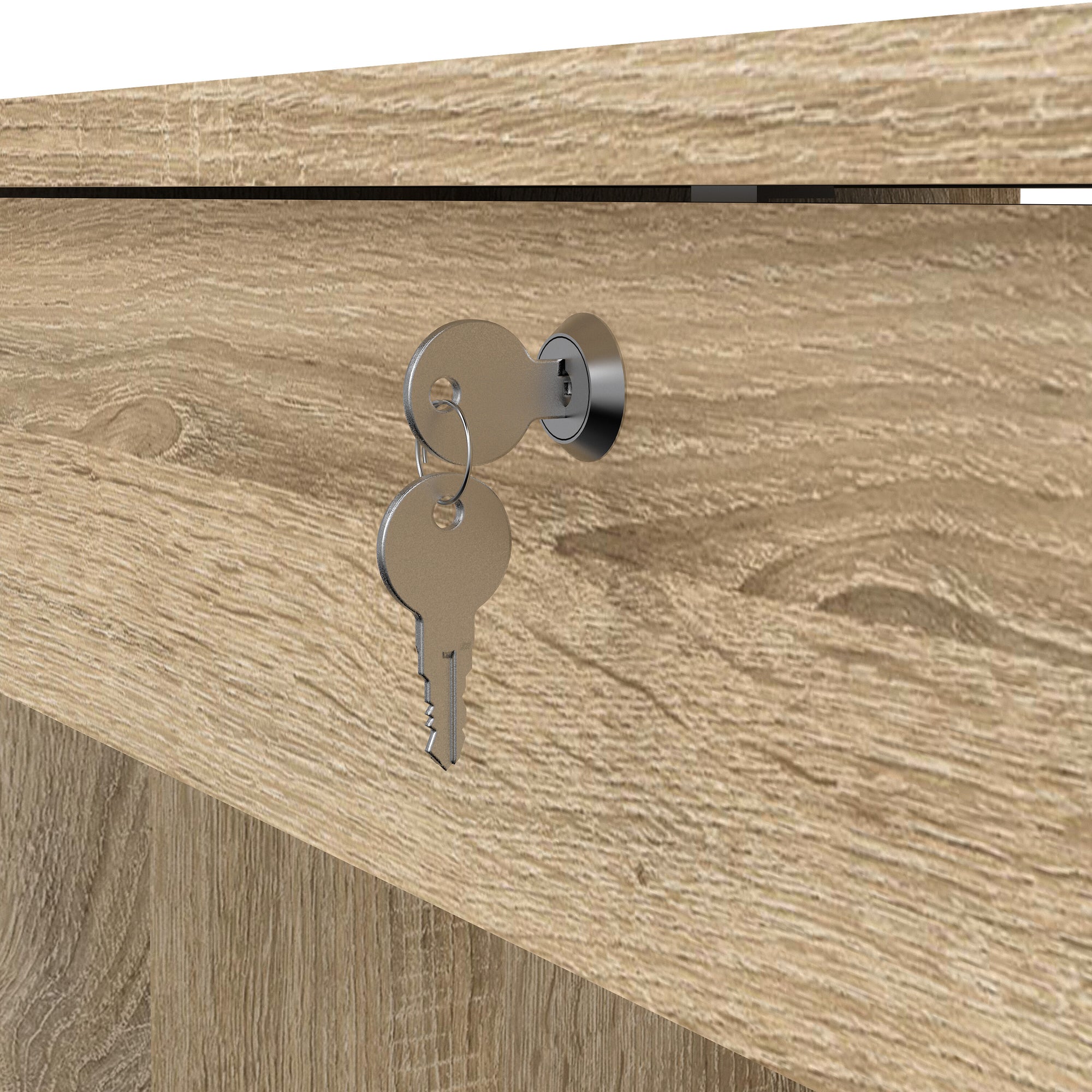 SIGRIL | שולחן עבודה ממלמין עם מגירות ומדף פתוח, 110 ס"מ