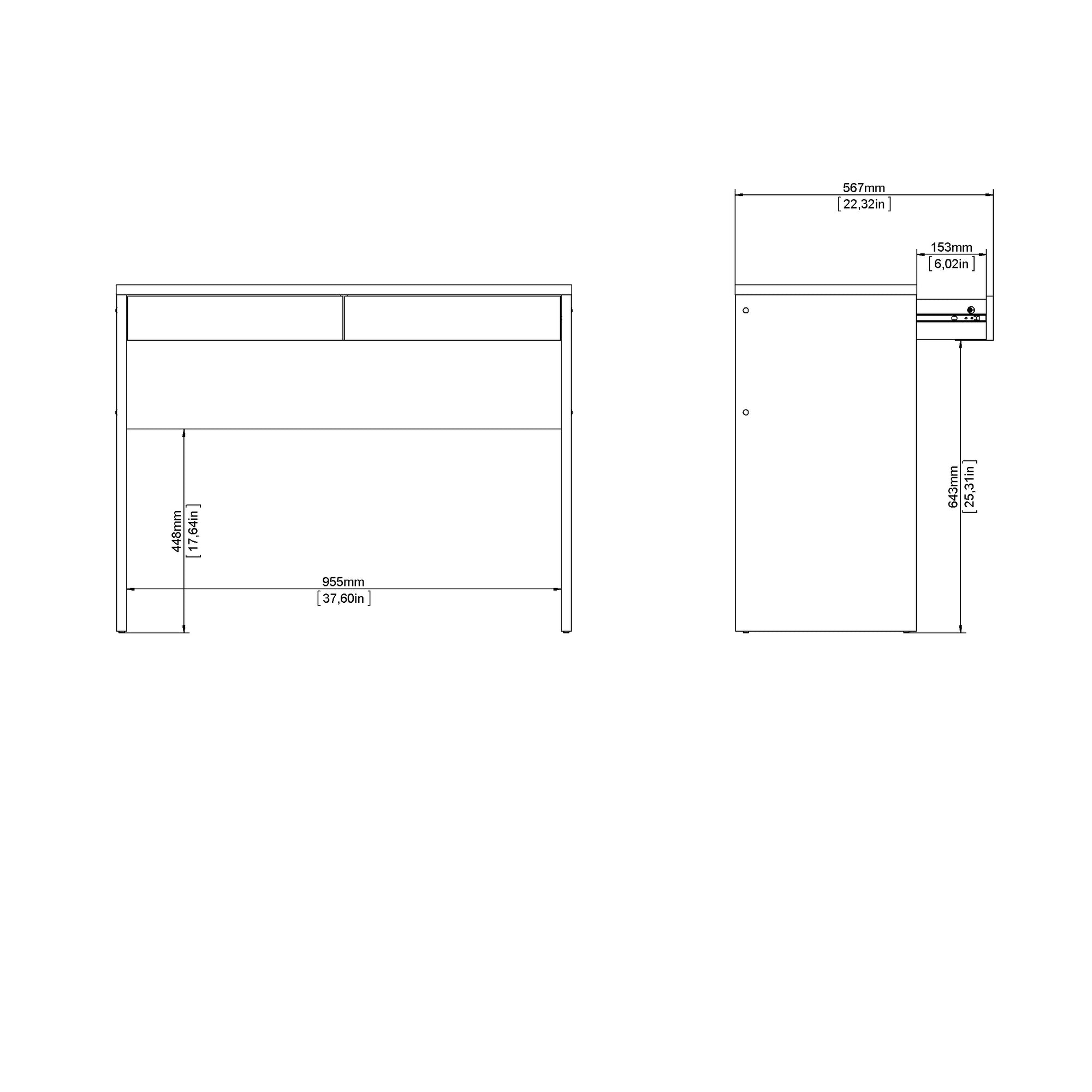 STIGAG | שולחן עבודה ממלמין עם 2 מגירות, 100 ס"מ - KUALA