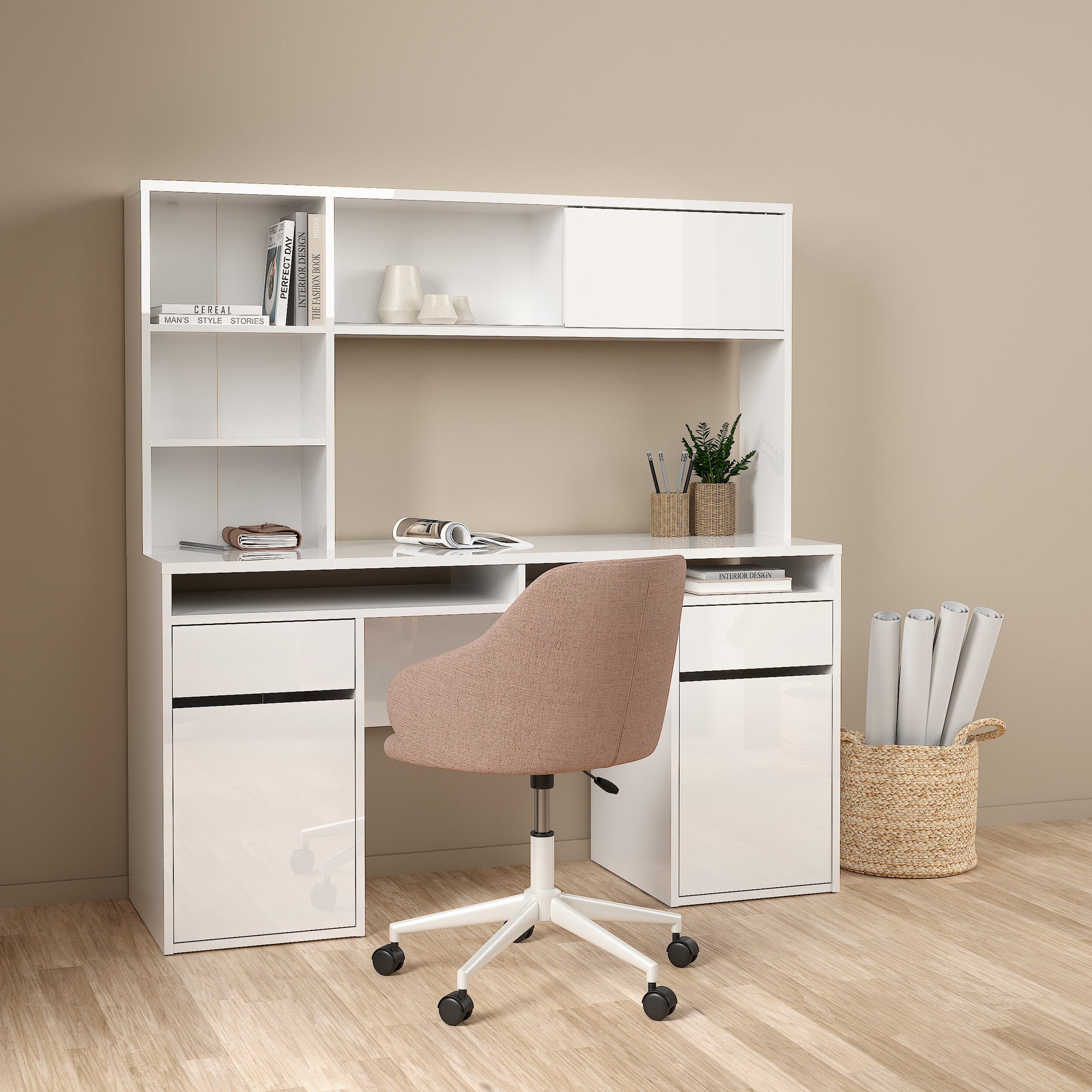 DROP | שולחן עבודה עם 2 מגירות ו-2 דלתות, 149 ס"מ - KUALA