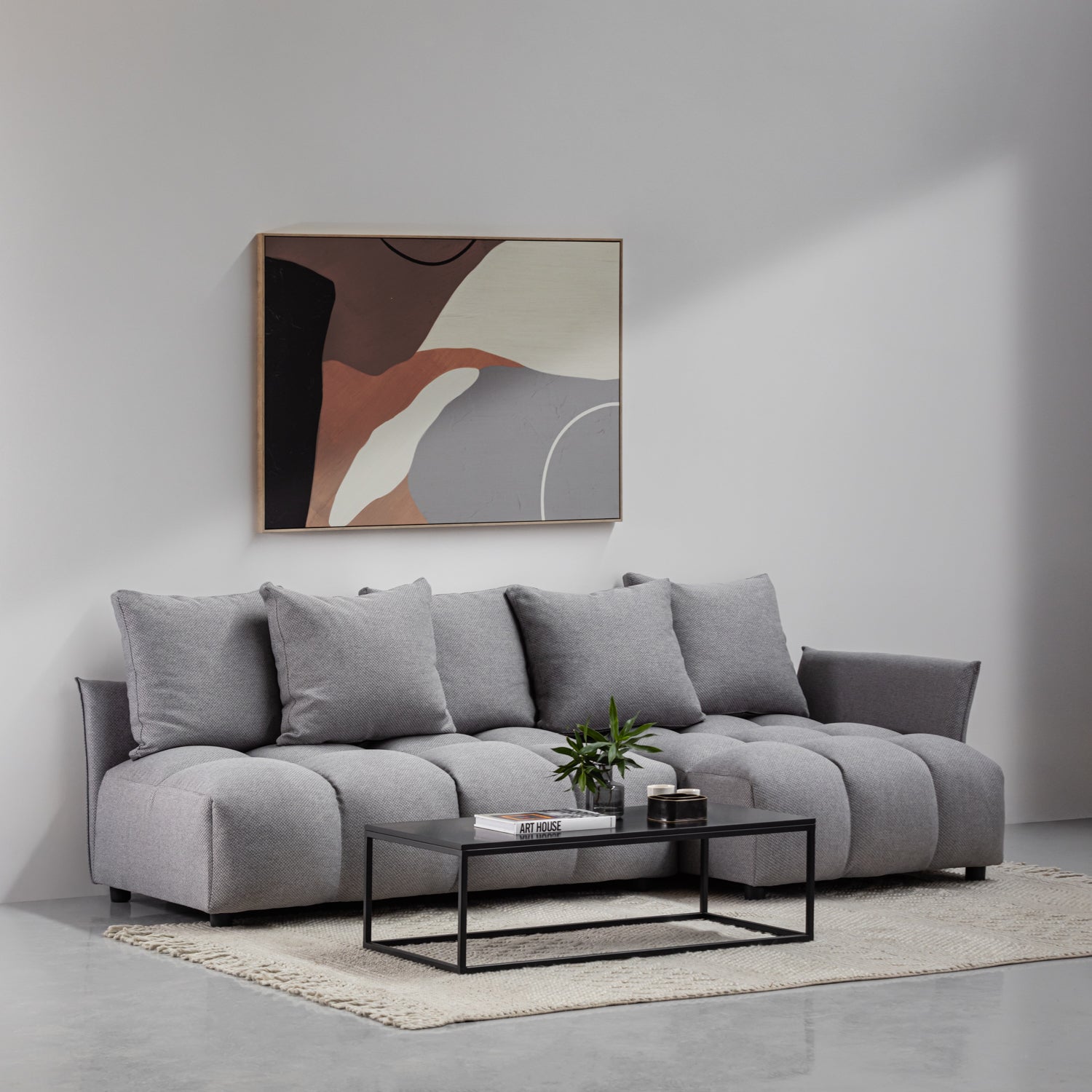 FOBO | ספה פינתית מעוצבת עם תיפורי ריבועים - KUALA