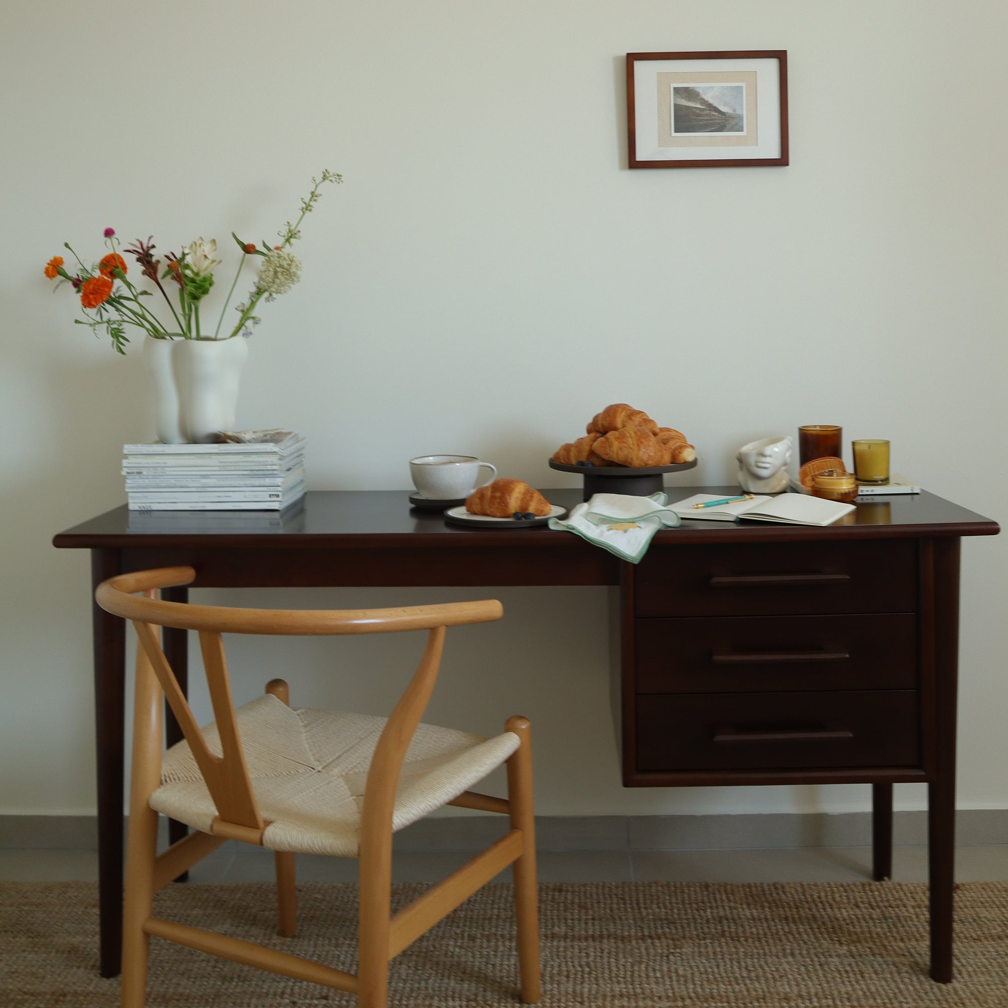 HAVEN | שולחן עבודה מעץ עם 3 מגירות, 150 ס"מ