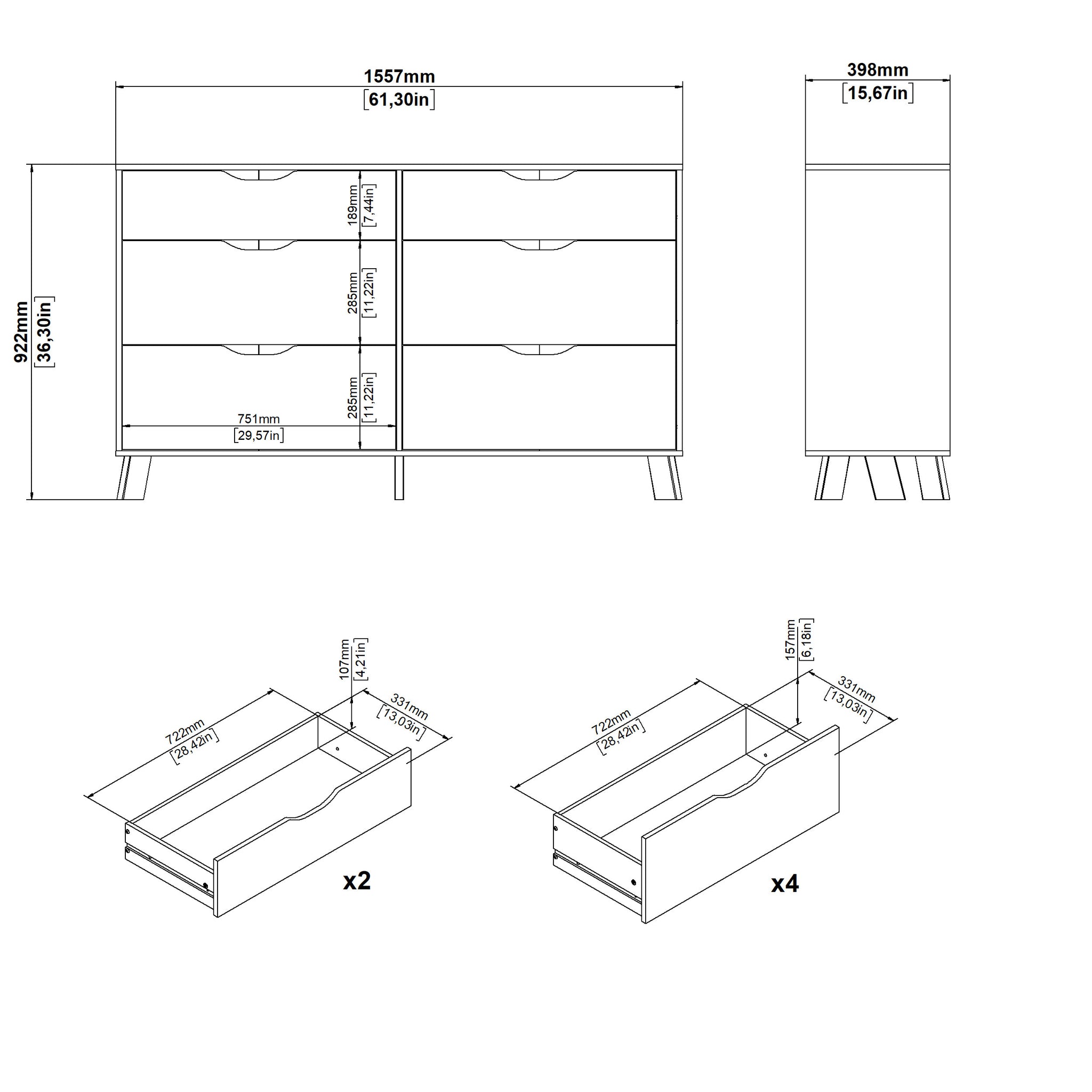 JAX | קומודה עם 6 מגירות - KUALA