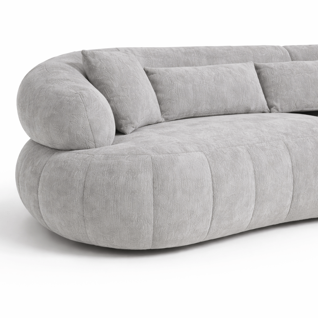 REINT | ספה נורדית מרופדת בבד אריג, 284 ס"מ