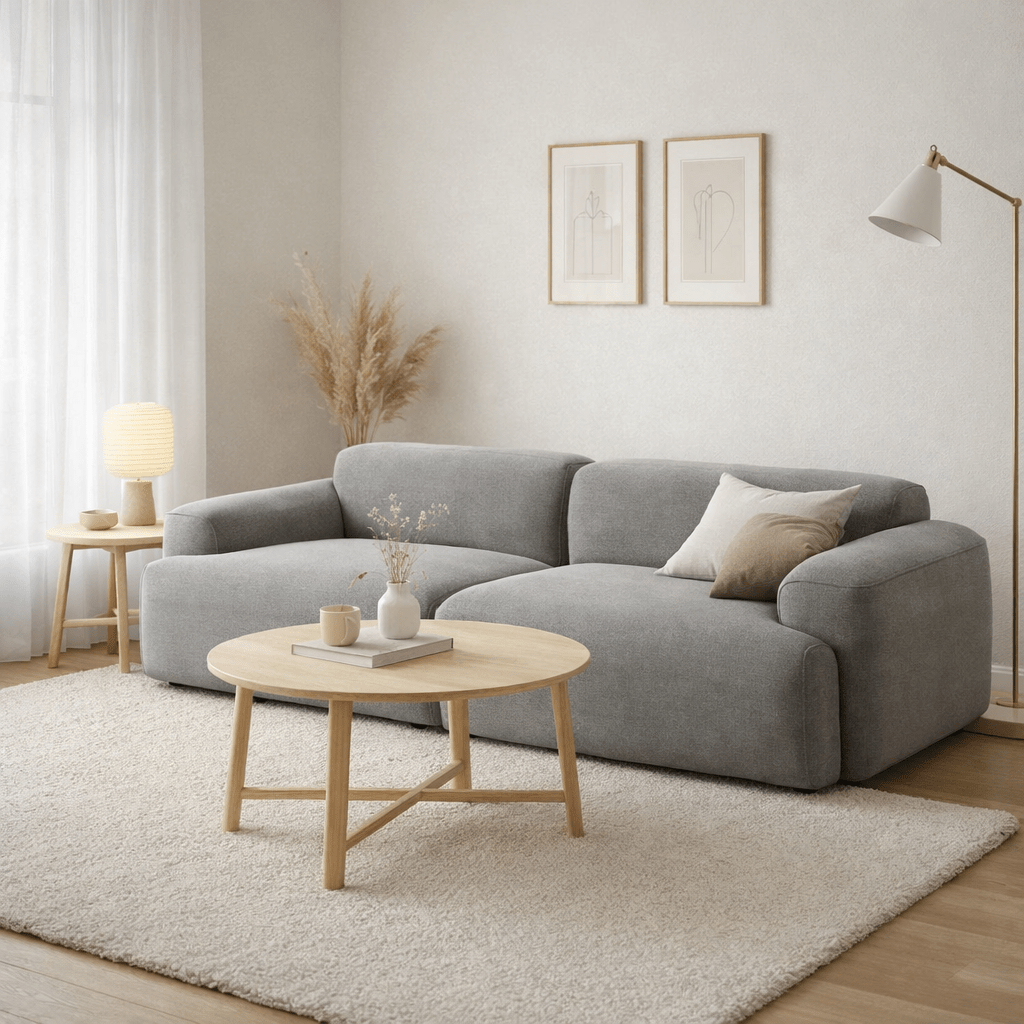 BUNJI | ספה דו-מושבית נורדית מרופדת בבד אריג - KUALA