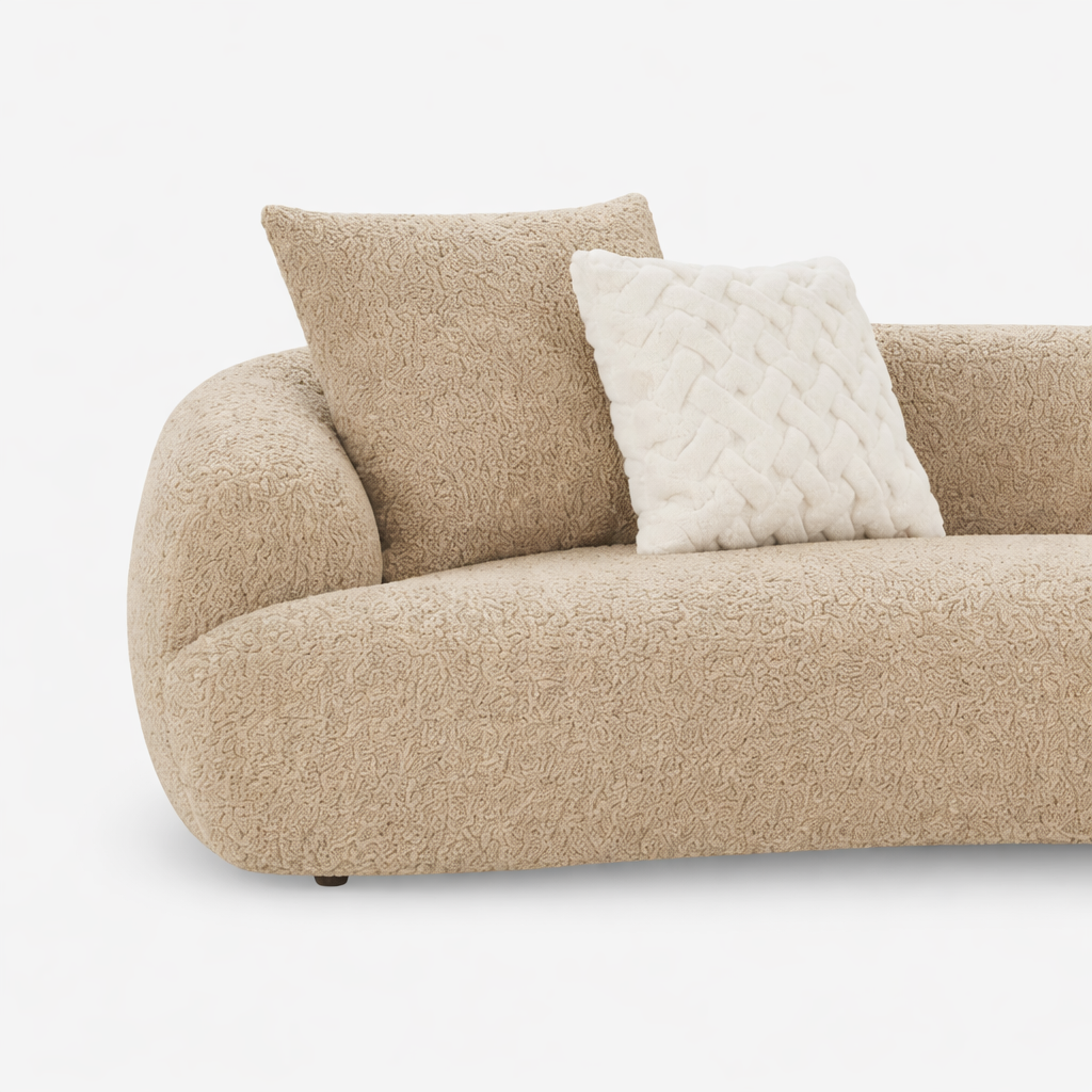 SETU | ספה סקנדינבית מרופדת בבד בוקלה, 302 ס"מ - KUALA