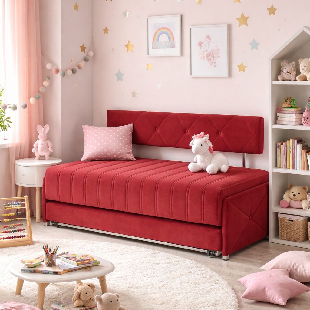 BOBA | ספת נוער נפתחת בגוון בורדו 80/190 - KUALA