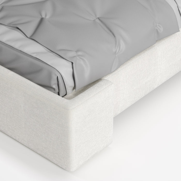 PAGANA | מיטה מרופדת בגוון בהיר עם גב מעוצב בגודל 160X200