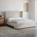 תמונה מזווית מספר 2 של המוצר PAGANA | מיטה מרופדת בגוון בהיר עם גב מעוצב בגודל 160X200