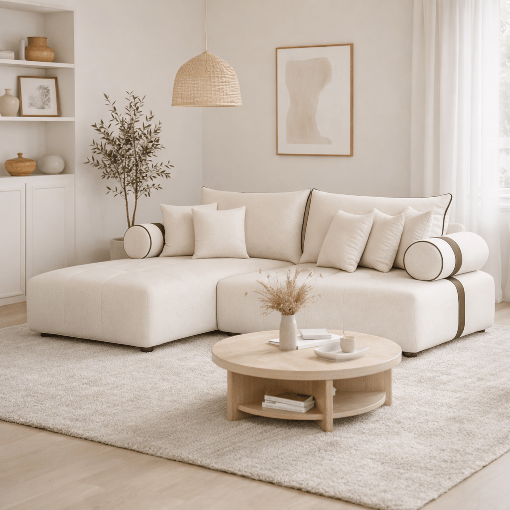 BULRAZOR | ספת שזלונג מודרנית מרופדת בבד אריג