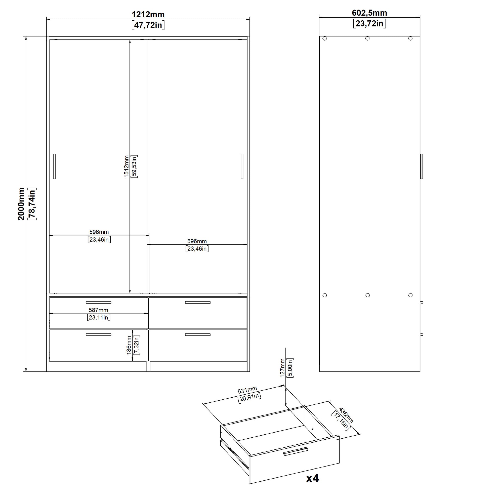 TAROLO | ארון דלתות הזזה בחיפוי מלמין