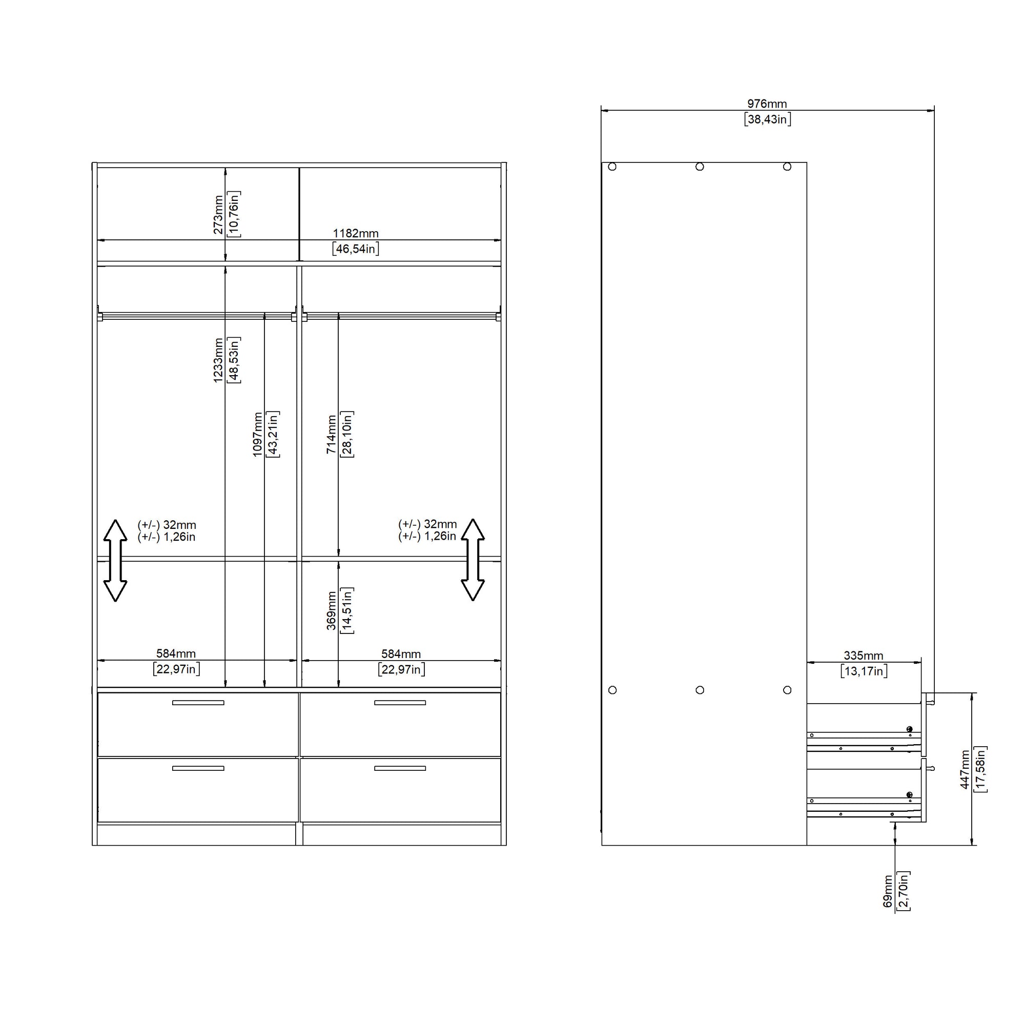 TAROLO | ארון דלתות הזזה בחיפוי מלמין