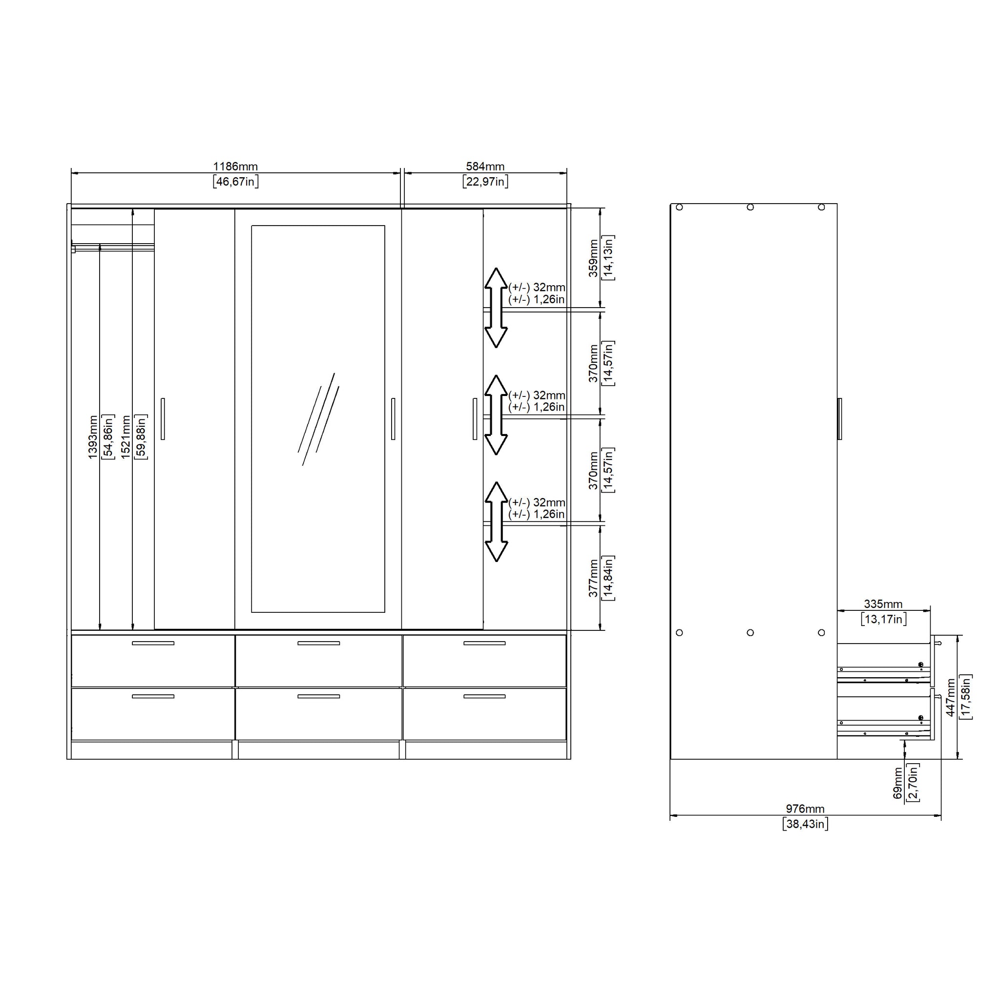 MJOL | ארון דלתות הזזה בחיפוי מלמין - KUALA