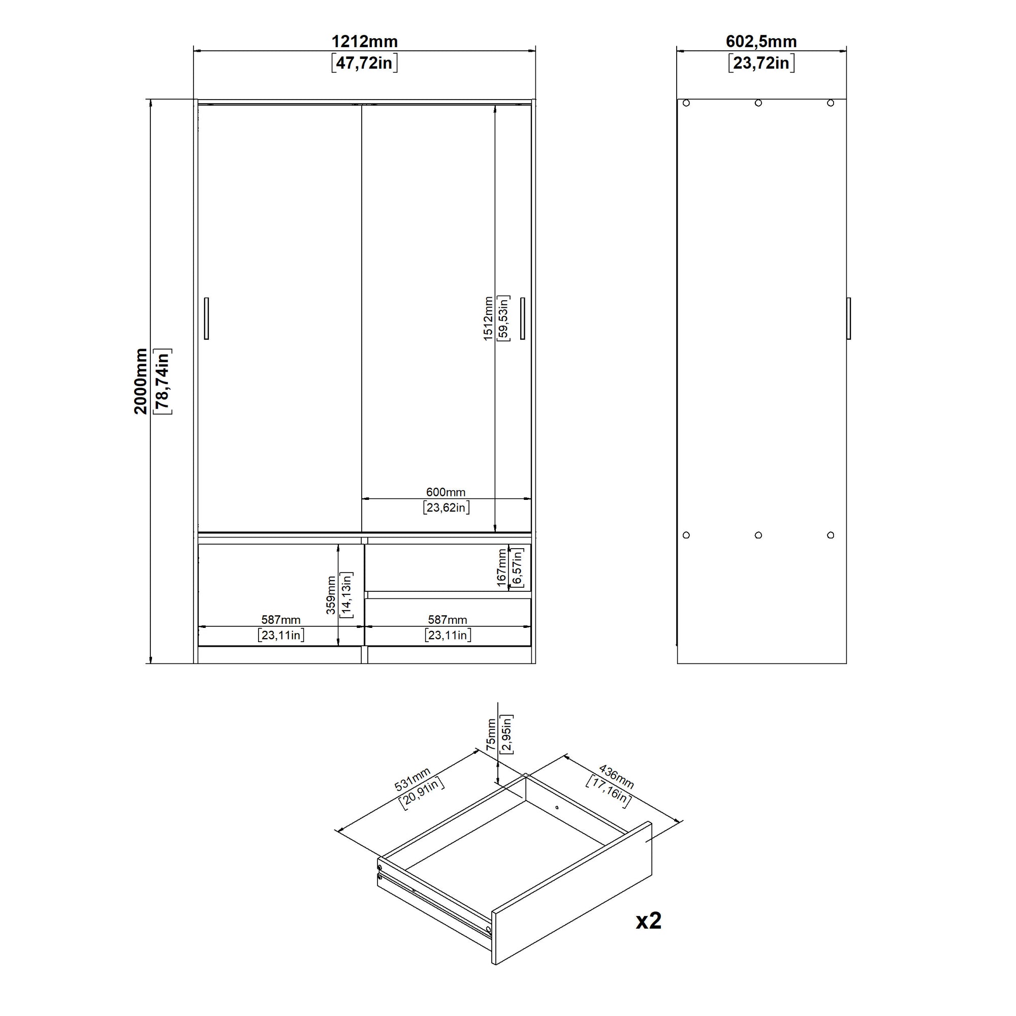 HAKONI | ארון דלתות הזזה בחיפוי מלמין