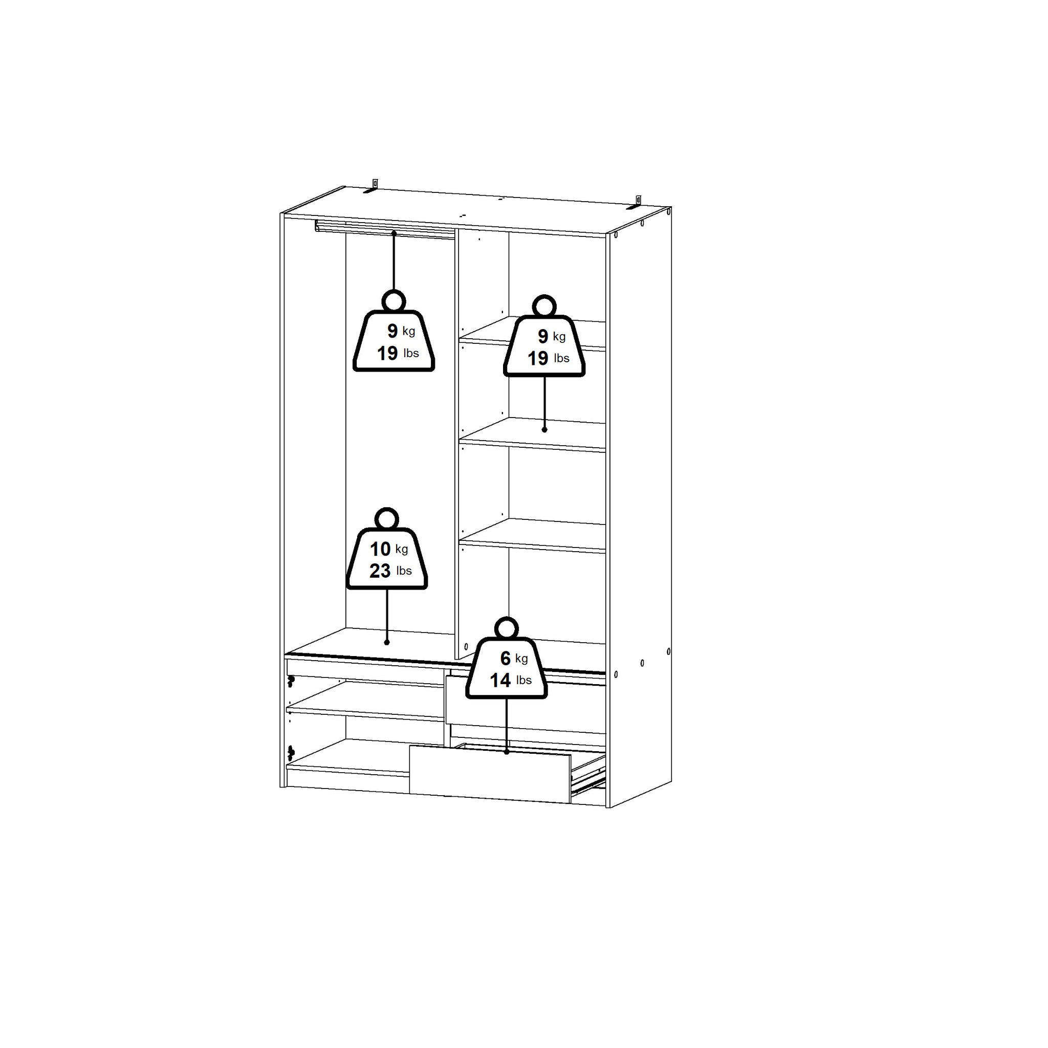 HAKONI | ארון דלתות הזזה בחיפוי מלמין